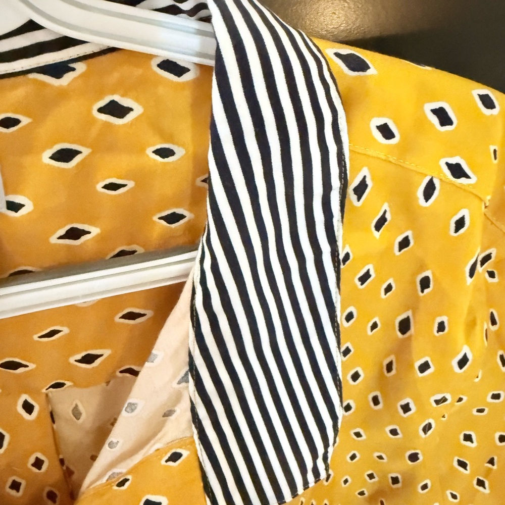 Chico's Yellow And Black Patterned Button Down Sh… - image 3